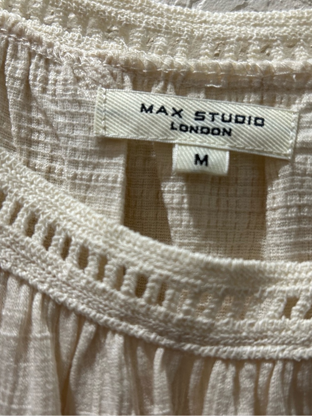 Max Studio Blouse, cream colored, sz M, worn once - Picture 2 of 4